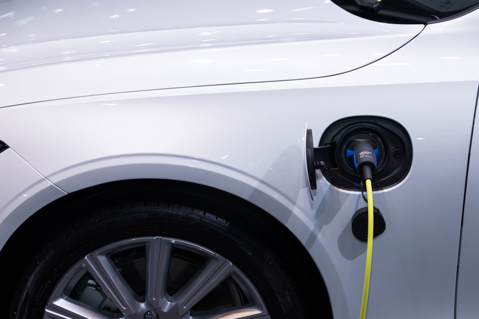 An electric car on charge